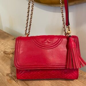Tory Burch quilted crossbody red bag/shoulder bag/satchel